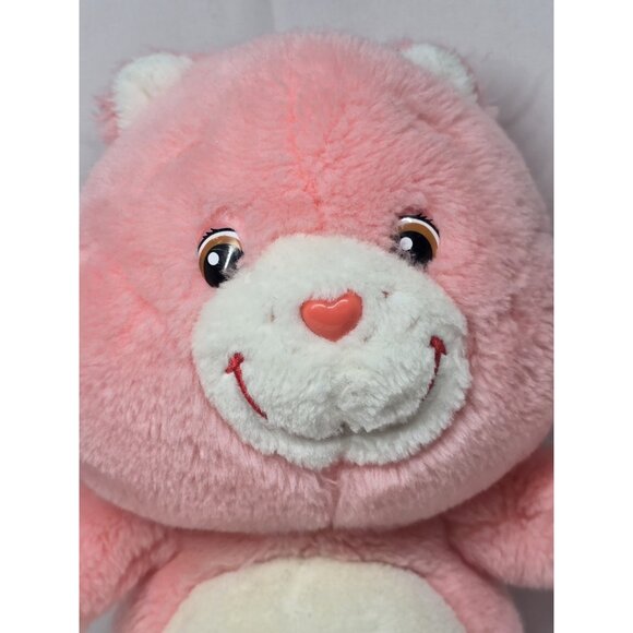 Care Bear Cheer Bear Rainbow Heart Pink Stuffed Bear Plush Carlton Cards 13”READ - Picture 3 of 12